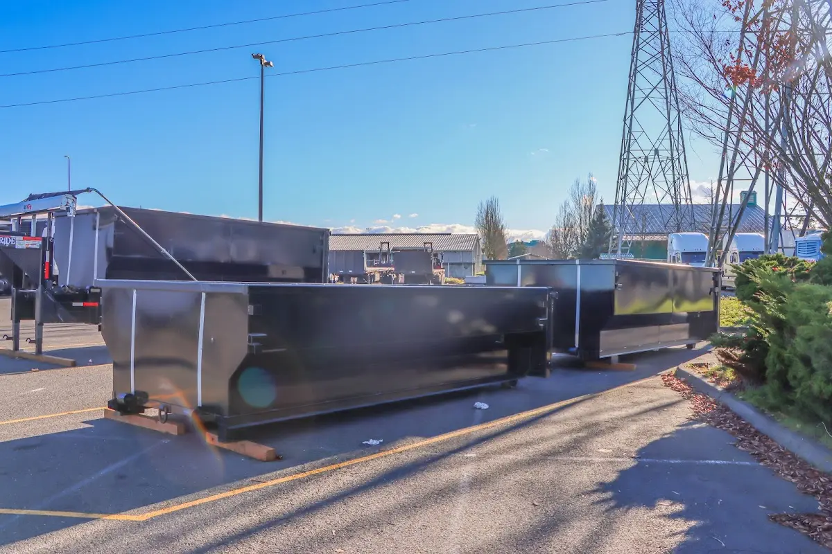 Roll-off dumpster ready for waste disposal at job site for 12 Yard Dumpster Rental in LaGrange